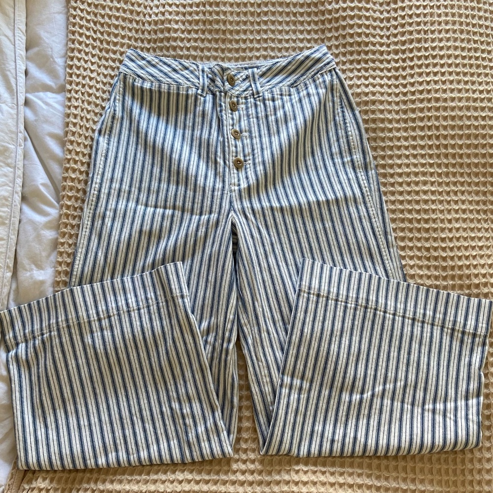 Madewell Railroad Stripe Wide Leg Pant